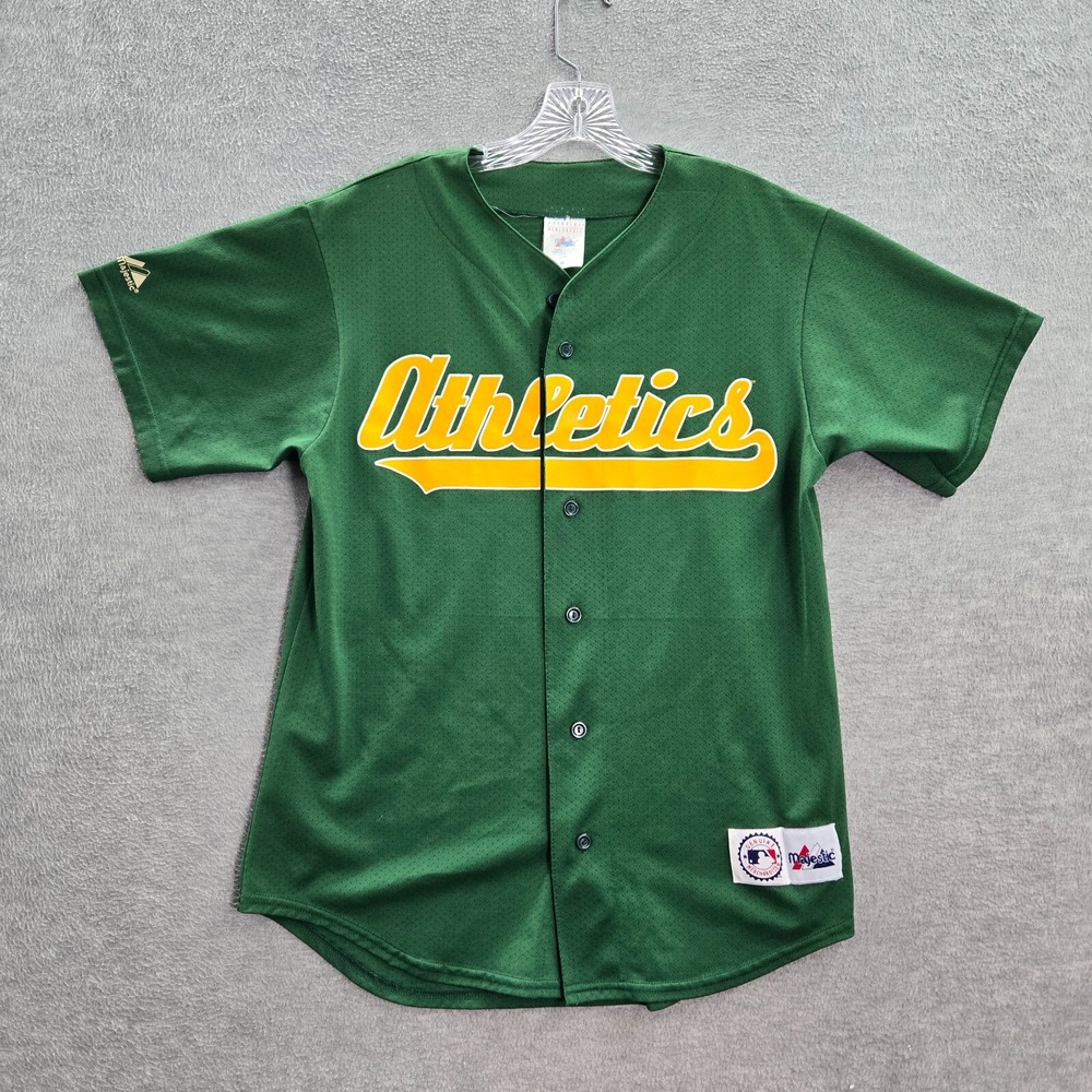 VINTAGE Oakland Athletics Men Jersey Medium Green Logo Majestic 90s USA‎